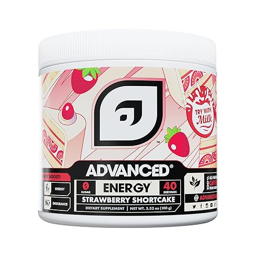 Advanced Energy - Energy Boosting Formula with Electrolytes for Hydration - L-Theanine to Combat Jitters - Sugar Free & Keto Friendly - No Maltodextrin (40 Servings) (Strawberry Shortcake) - Strawberry Shortcake