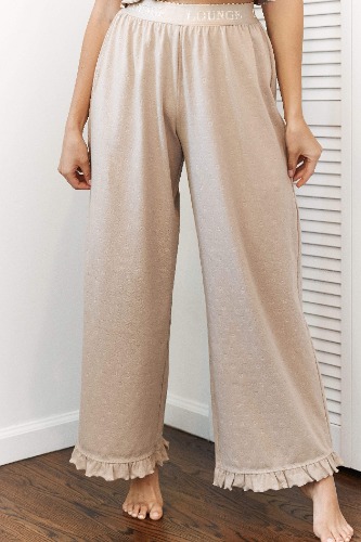 Frill Pyjama Trousers - Mink | S