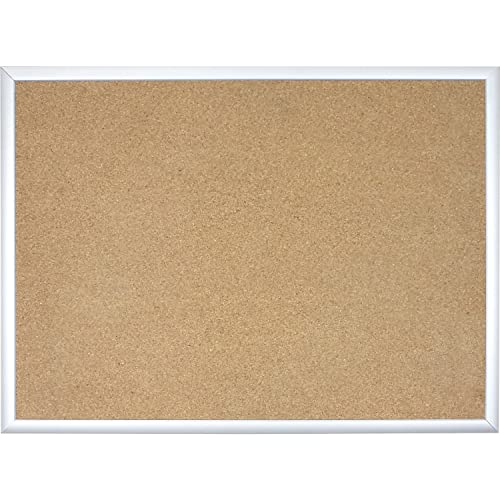 U Brands Cork Bulletin Board, 17 x 23 Inches, Silver Aluminum Frame (020U00-01) - 17'' x 23''