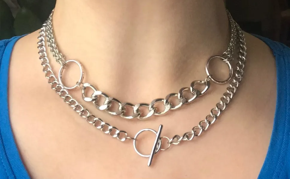 Yelena Belova Colliers Chaîne en argent O Ring Choker de Hawkeye