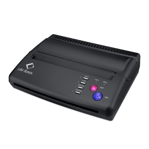 LifeBasis Thermocopieur Tatouage, Transfert Tatouage Imprimante Imprimante Thermique avec 10 Papier Transfert Tatouage pour A4 et A5, Noir