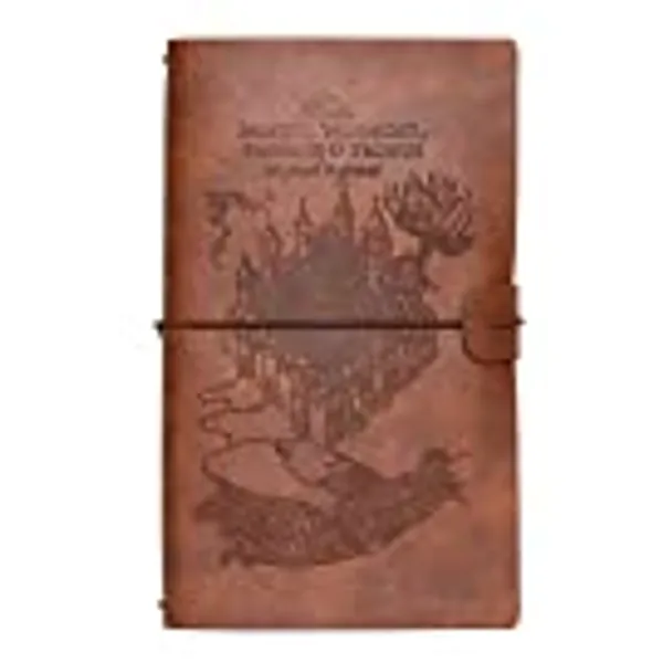 Erik® - Ensemble Carnet de Voyage Harry Potter | Carnet de Notes 2 en 1 | Notebook Simili Cuir