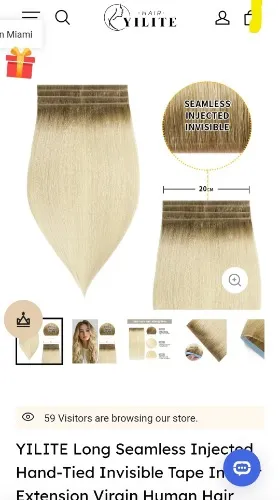 YILITE Long Seamless Injected Hand-Tied Invisible Tape In Hair Extension Virgin Human Hair (#T8/60)