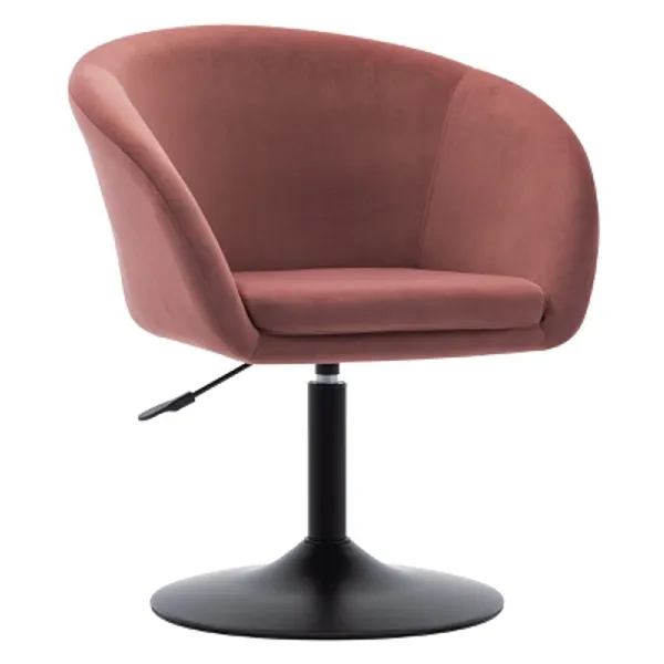 Duhome Sessel höhenverstellbar Esszimmerstuhl Kunstleder Clubsessel Coctailsessel Lounge Sessel Farbauswahl - TYP 440, Farbe:Pink, Material:Samt