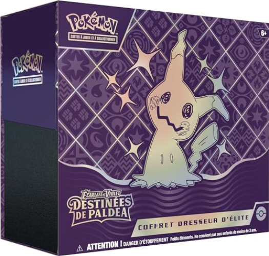 JCC Pokémon : Coffret Dresseur d’élite Écarlate et Violet – Destinées de Paldea (9 boosters, 1 Carte Promo Brillante entièrement illustrée et des Accessoires) - Unique