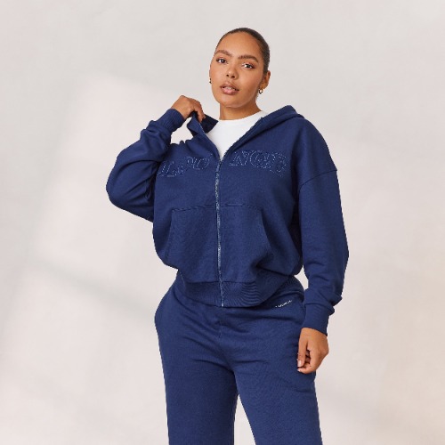 Varsity Zip-Up Hoodie - Navy | XXL