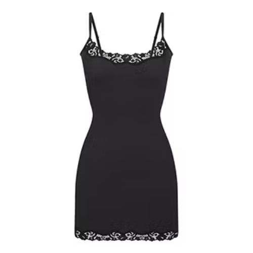 SKIMS FITS EVERYBODY Mini Lace Slip Dress Onyx - Black