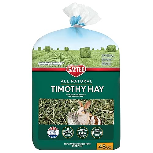 Kaytee All Natural Timothy Hay for Guinea Pigs, Rabbits & Other Small Animals, 3 Pound - 3 Pound (Pack of 1)