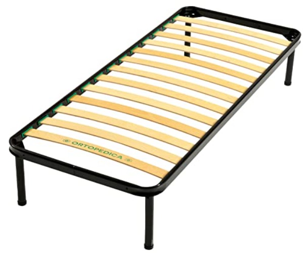 Leonardo - rete letto singolo 80cmx190cm - doghe in legno multistrato con telaio in acciaio - prodotto ORTOPEDICO. - 80X190