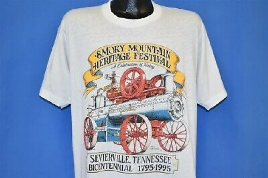 vtg 90s SMOKY MOUNTAIN HERITAGE FEST BICENTENNIAL 1995 FIRE ENGINE t-shirt XL  | eBay
