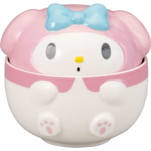 Sanrio SAN4556-3 Maarui My Melody 3D Bowl Bowl with Lid, 13.5 fl oz (400 ml), Approx. 5.1 x 5.1 inches (13 x 13 cm), Characters Tableware, My Melody, Miscellaneous Goods, Pink