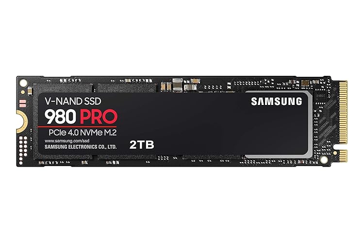 SAMSUNG 980 PRO SSD 2TB PCIe NVMe Gen 4 Gaming M.2 Internal Solid State Drive Memory Card , Maximum Speed, Thermal Control MZ-V8P2T0B/AM - 980 PRO - 2TB