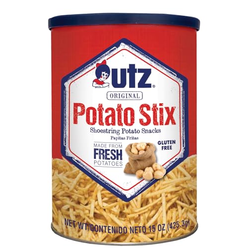 Utz Potato Stix, Original – 15 Oz. Canister – Shoestring Potato Sticks Made from Fresh Potatoes, Crispy, Crunchy Snacks in Resealable Container, Cholesterol Free, Trans-Fat Free, Gluten-Free Snacks - 15 Ounce (Pack of 1)