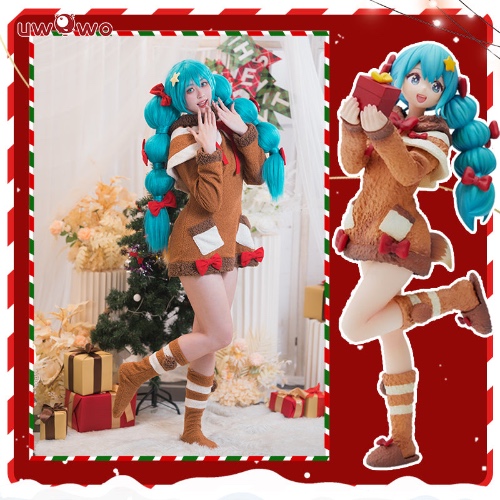 【Pre-sale】Uwowo Vocaloid Hatsune Miku Winter 2022 Reindeer Christmas Holiday Cosplay Costume - XL