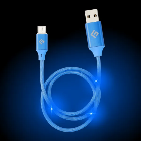 0,5M/2ft LED USB-C/A Cable | High-Speed Charging + Sync