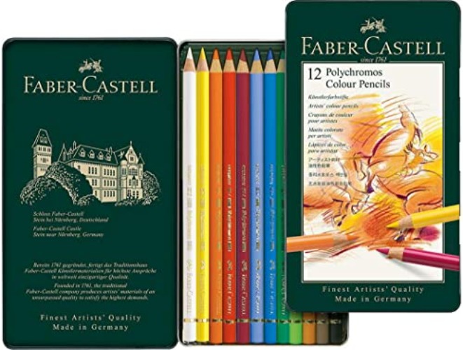 Faber-Castell - Polychromos Colour Pencils - Tin Of 12
