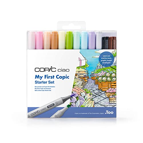 Copic Ciao - Starter Set - Alcohol Markers - 10 markers, 2 multiliners