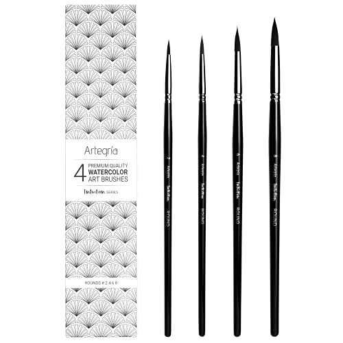 Artegria - Watercolor Brush Set - 4 Round Brushes