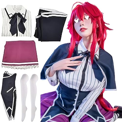 Rias Gremory Dress Uniform Rias Gremory Cosplay Costume Outfit Wig Halloween Women - Rias - Medium