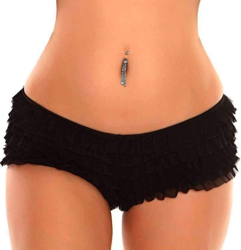 Black Ruffle Panty w/Bow By Daisy Corsets - 2X / Black