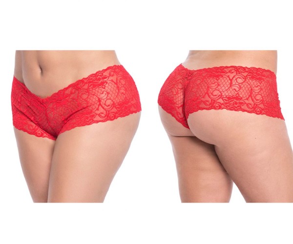 Mapale 90X Lace Boyshort Color Red - 1-2XL / Red