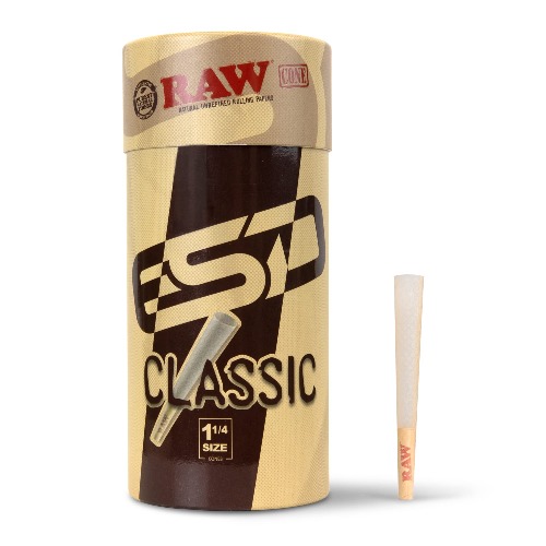 RAW Cones Classic 1-1/4 Size | 150 Pack | Natural Pre Rolled Rolling Paper with Tips & Packing Tubes Included