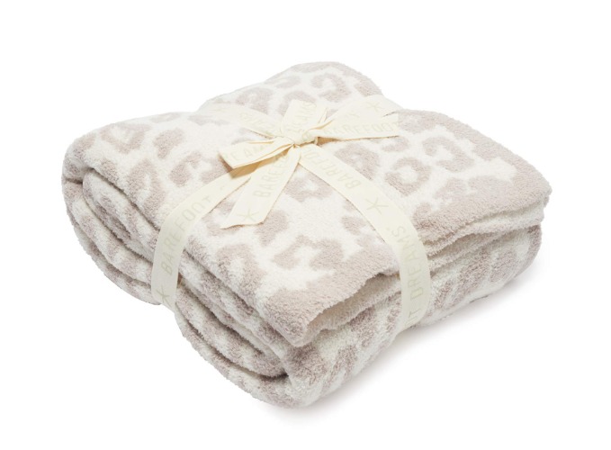 Barefoot Dreams CozyChic Barefoot in The Wild Throw One Size,Leopard/Stone/Cream,CozyChic BITW Adult Throw . Leopard - Leopard/Stone/Cream