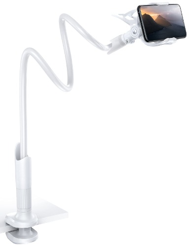 Lamicall Handy Halter für Bett, Schwanenhals Handy Halterung - Flexible Lang Arm Handy Ständer für iPhone 14 Pro Max Plus, SE, 13 12 Pro Max Mini, 11, XS, X 8 7 6, Samsung S10 S9, 4-7 Zoll Smartphone