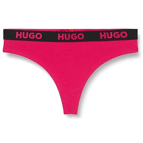 HUGO Damen Thong Sporty Logo String, Medium Pink663, XXL EU