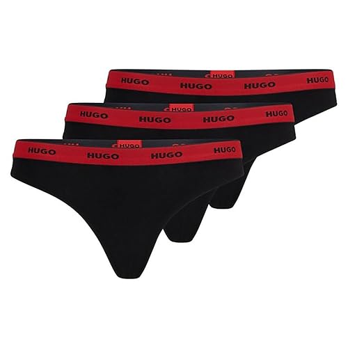 HUGO Damen Triplet Thong Stripe String - XXL - Black5
