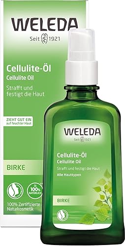 WELEDA Bio Birke Anti Cellulite Öl 100ml - Naturkosmetik Hautpflege Körperöl mit Jojobaöl strafft & festigt die Haut. Massageöl mit dermatologisch bestätigter Wirkung aktiviert den Hautstoffwechsel - 100 ml (1er Pack)