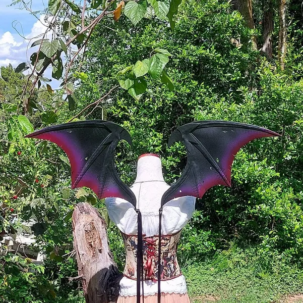 Black purple and burgundy hand painted layered foam dragon / succubus inspired wings