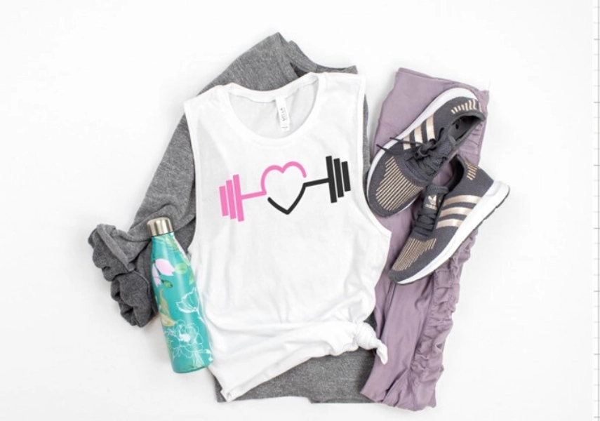 Barbell Love Muscle Tank - Workout and Weightlifting Fitness Apparel - Gym Tank Top