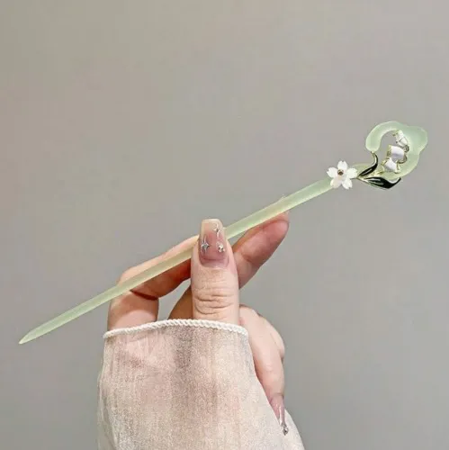 1pc Elegante Sândalo Vintage Hanfu Hairpin, Handmade Borla Hair Accessories Grampo de cabelo estilo chinês