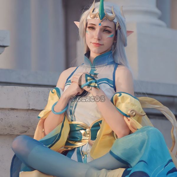 【S-L IN STOCK】LOL Immortal Journey Soraka Cosplay Costume Halloween Costume