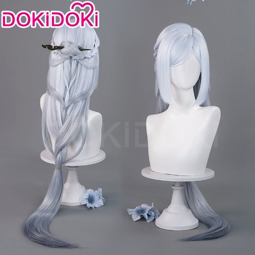 DokiDoki Game Genshin Impact Cosplay Shenhe Wig Lantern Rite 2024 Skin Long Silver Hair | Wig Only-Order Processing Time Refer to Description Page