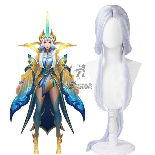 League Of Legends LOL Immortal Journey Prestige Soraka Grey Long Cosplay Wig Halloween wig
