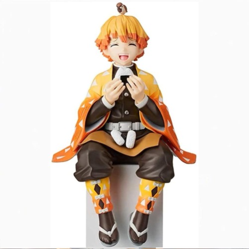 Anime Agatsuma Zenitsu Figure, Cartoon Anime Kimetsu No Yaiba PVC Doll Model Figure Toys Ornaments for Fans Collection Gifts