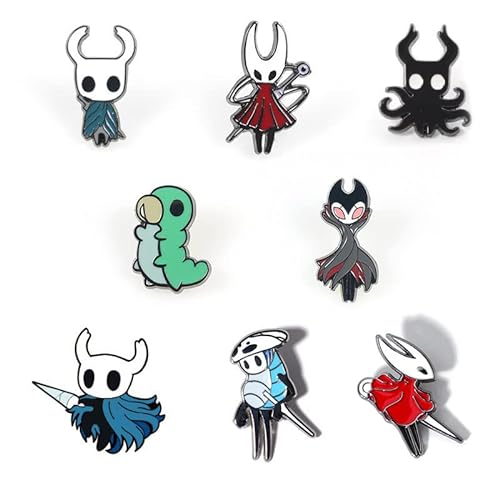 OYSTERBOY 8pcs Hollow Knight Enamel Brooches Pin Cute Backpack for Backpacks Shirts Jeans Jackets Clothing Uniforms Sweaters Gifts Cosplay Costume