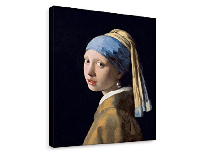 Niwo ART - Girl with a Pearl Earring, World's Most Famous Paintings Series, Canvas Wall Art Home Decor, Gallery Wrapped, Stretched, Framed Ready to Hang (16"x12"x3/4") - 33 Girl with a Pearl Earring - 16"x12"x3/4"