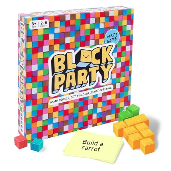 Block Party: Colourful Block Building Family Board Game for Kids Aged 8+, Adults, Teens