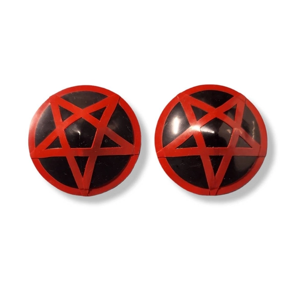 Goth Latex Pentacle Pentagram Nipple Covers Pasties