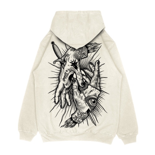 Think Twice - Oversized Hoodie - XL / Beige