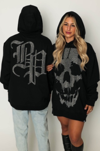 Chrome Face Hoodie Black | L