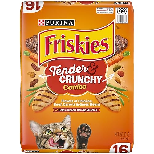 Purina Friskies Tender and Crunch'd With Flavors of Chicken, Beef, Carrots and Green Beans - 16 lb. Bag - 16 Pound (Pack of 1)