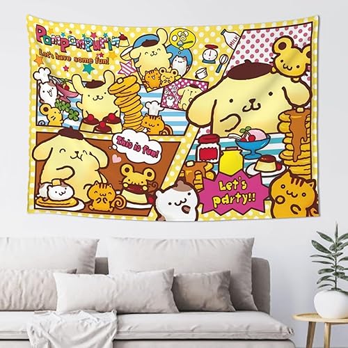 Uiuzirv Pompompurins Tapestry Wall Hanging Tapestry 3D Printed Art Tapestry Home Decor 60x40Inches