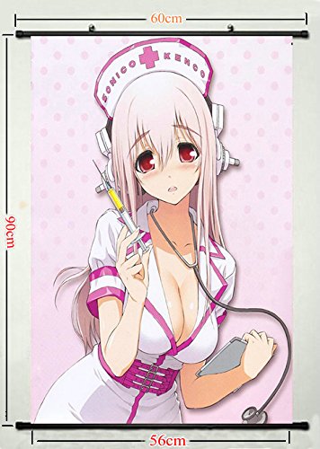 Run Fashion Super Sonico The Sexy Girl Art Silk Scroll Poster Wall Living Room Wall Decor Birthday Gift 005