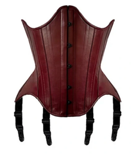  CYRA UNDERBUST LEATHER CORSET BURGUNDY £695.00