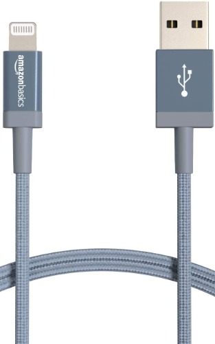 Amazon Basics – Verbindungskabel Lightning auf USB-A, Nylon-umflochten, MFi-zertifiziertes Ladekabel für iPhone, dunkelgrau, 1,8 m - Dunkelgrau 1,8 m USB-A 1 Stück