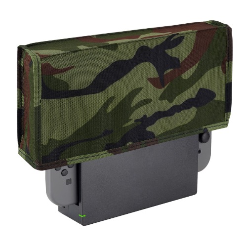 PlayVital Nylon Staubhülle, weiche Auskleidung Staubschutz, Kratzfeste wasserdichte Staubschutzhülle Abdeckung Hülle für Nintendo Switch&Switch OLED Dock(Camouflage) - Camouflage